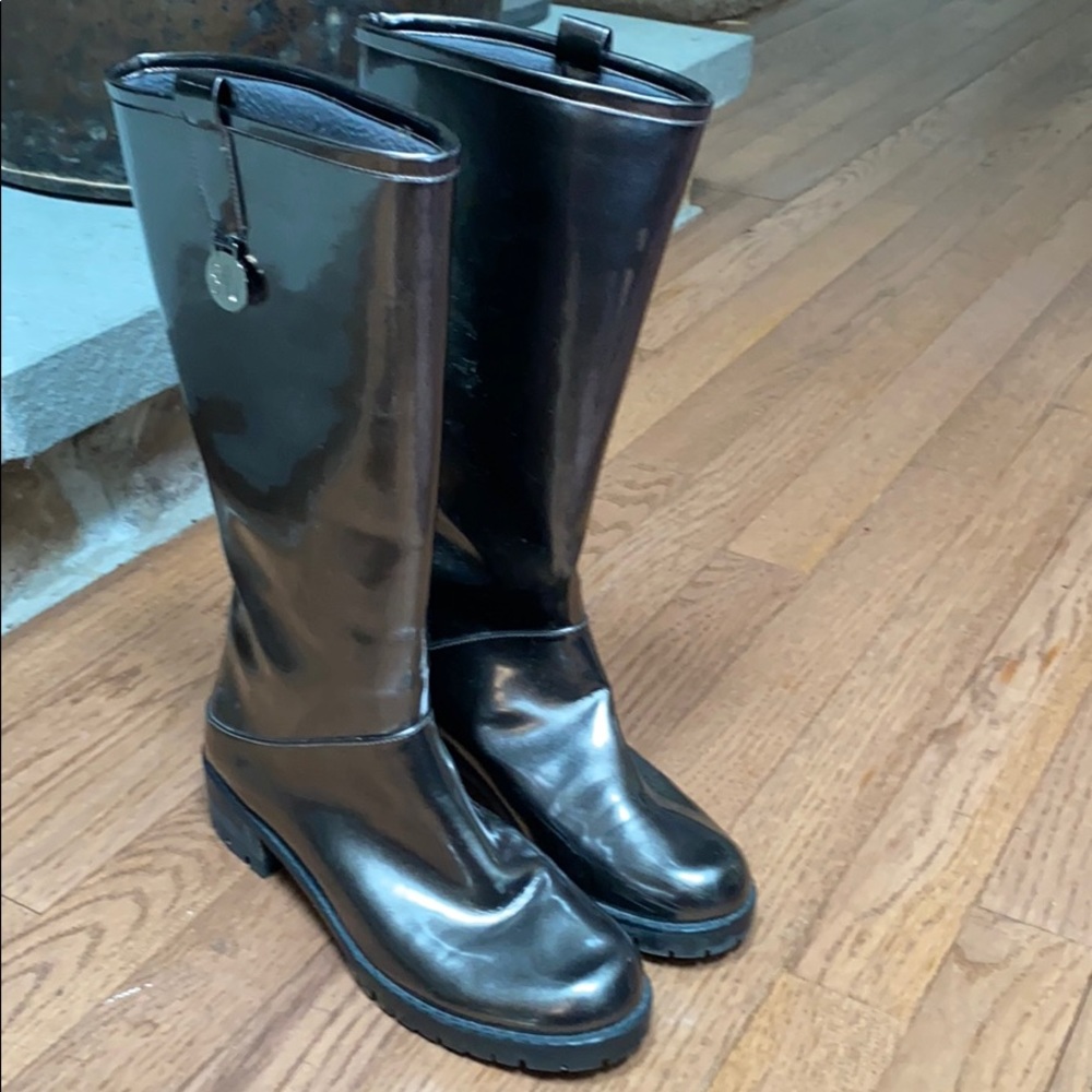 Stuart Weitzman metallic rain boots